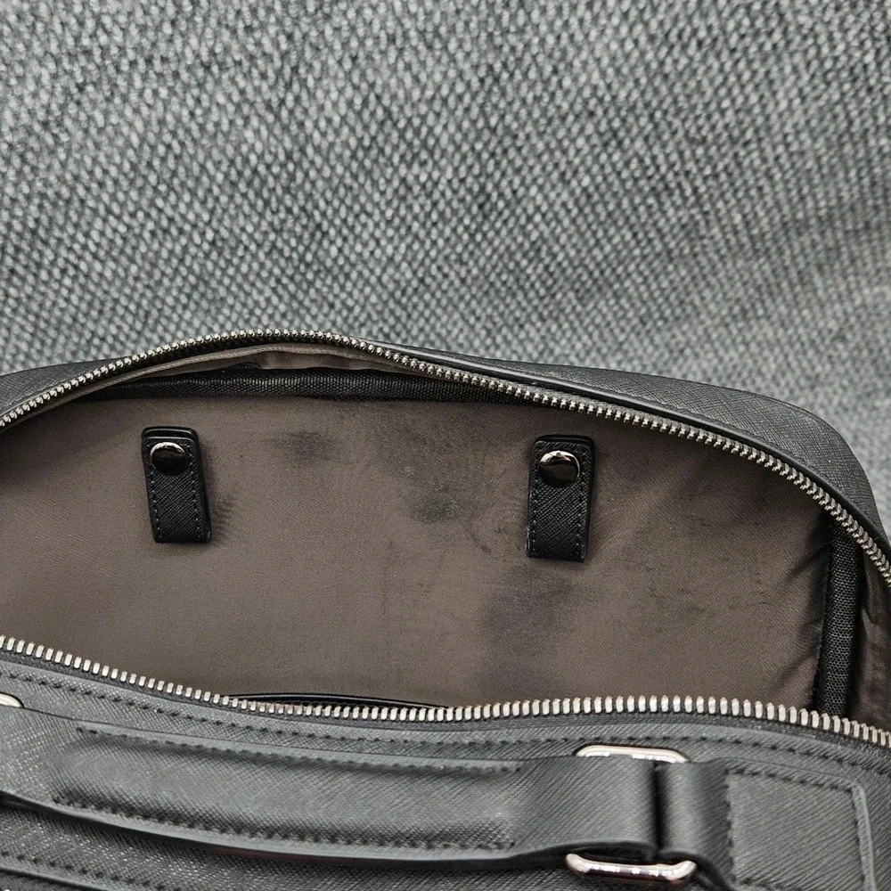 Maverick & Co Komos Black Leather Backpack Professional Laptop Bag Travel School